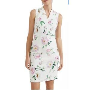 NEW Hobbs London Suzanna Tweed Dress Size US P4 Sleeveless Floral Lined Pencil